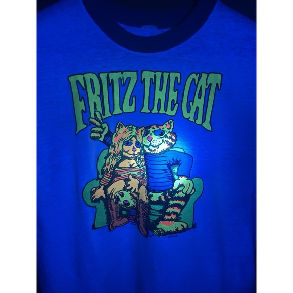 Very Rare 1970's "Fritz The Cat" X-Rated Cartoon Vintage Shirt Blacklight Medium - Picture 15 of 16